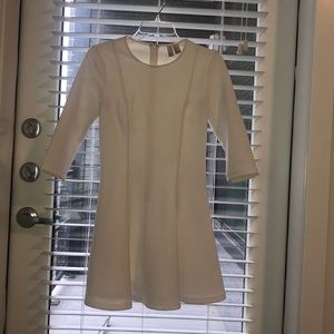 White Textured Skater Dress